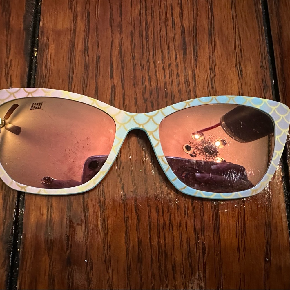 Pair eyewear brand sun toppers for Wanda frames - rainbow mermaid style.